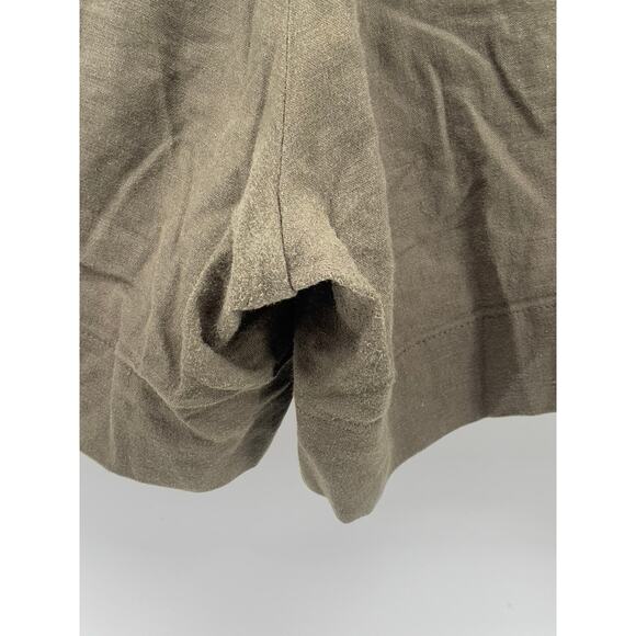 MATTY M Women's Olive Green Linen-Blend High-Waist Casual Shorts SZ M - Picture 5 of 11